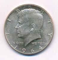 Amerikai Egyesült Államok 1964. 1/2$ Ag "Kennedy" T:1- kis patina USA 1964. 1/2 Dollar Ag "Kennedy" C:AU small patina Krause KM#202