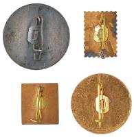 Románia ~1970-1980. 3xklf filatélia tematikájú tétel "Kezdő bélyeggyűjtő" műgyantás fém je...