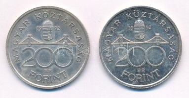 1992. 200Ft Ag "MNB" (2x) T:1-,2 patina Adamo F13