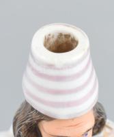 Antik kölnis üveg, kézzel festett porcelán, Nostredamus, kopott, restaurált, jelzett: Lippert & ...