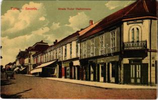 1922 Turnu Severin, Szörényvár; Strada Tudor Vladimirescu / street view, shops (EM)