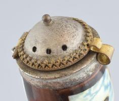 Antik porcelán pipa, jelzés nélkül, kopott, h: 15 cm