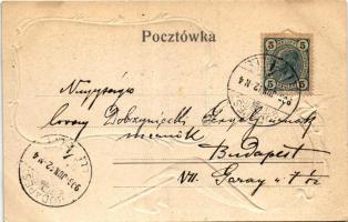 1906 Kraków, Krakkó, Krakau; Wawel. Jeszcze Polska nie Zginela / Royal Castle. Art Nouveau, Emb. lit...