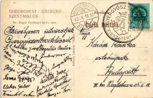 1940 Gyergyószentmiklós, Gheorgheni; Ferdinand király utca, Gyergyói első takarékpénztár, "A Ke...