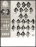 cca 1960 Újpesti Dózsa labdarúgókat ábrázoló 16 db-os levélzáró ív. Káposzta, Dunai, Bene, Baróti. +...