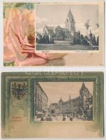 Aachen - 2 pre-1905 Art Nouveau, litho postcards in mixed quality