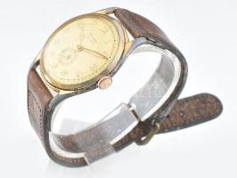 Solora, kézi felhúzós karóra, fém tokkal, hibátlan számlappal, kissé karcos plexivel. d: 35 mm bőr s...