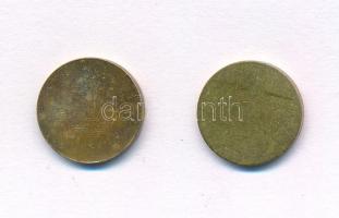 ~1970. 1Ft egyoldalas sárgaréz mini pénz Kádár címer nélkül "pöttyös hátlap" (13mm) + vere...