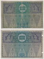 Ausztria 1918. 10.000K (2x) "1726 79822 - II. Kiadás","1242 92068" hátlap rajzos...