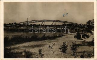 1943 Gyékényes-Zákány. A robbantott Dráva híd helyreállítása. II. hídmező. 101. Vép. e. (EB)