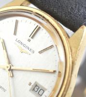 Longines automata karóra, fém tokkal, hibátlan számlappal, naptár funkcióval, d: 36 mm Működő, jó ál...