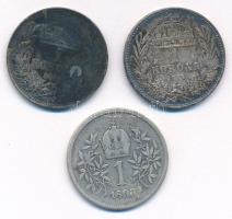 1914KB 1K Ag "Ferenc József" (2x) + Ausztria 1893. 1K Ag "Ferenc József" T:2-3 p...