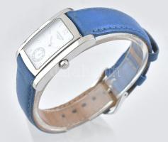 Longines női kvarc karóra, fém tokkal, elemmel, működő, jó állapotban, bőr szíjjal 22x28 mm