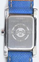 Longines női kvarc karóra, fém tokkal, elemmel, működő, jó állapotban, bőr szíjjal 22x28 mm