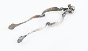 Antik ezüst (Ag) cukorfogó, 1861, jelzett, nettó: 33 g, h: 15,5 cm