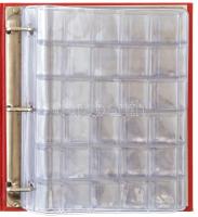 Piros "MÜNZEN" feliratú érmetartó album klf méretű érmék tárolására, 9 darab berakólappal,...