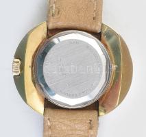 Rassart Gilly automata női karóra, ovális fém tokkal, bőr szíjjal, működő, jó állapotban, karcos üve...