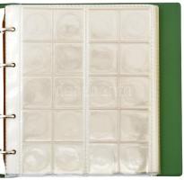 Zöld "Numis Junior" érmetartó album klf méretű érmék tárolására, 9 darab berakólappal, has...