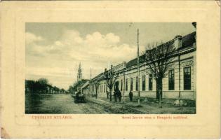 1915 Kúla, Kula; Szent István utca, Hungária szálloda. W.L. Bp. 2336. / street view, hotel (EK)
