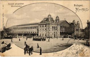 1902 Budapest VI. Nyugati pályaudvar, villamosok. Divald Károly 108. (fl)