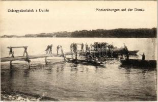 Pozsony, Pressburg, Bratislava; Utászgyakorlatok a Dunán / Pionierübungen auf der Donau / Austro-Hungarian K.u.K. military, pioneer exercise over the Danube, bridge building. K.B.B.D.A. 859.