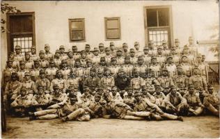 1915 Osztrák-magyar katonák csoportképe / WWI Austro-Hungarian K.u.K. military, group of soldiers. Schäffer Ármin (Budapest) photo