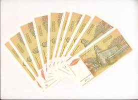 Jugoszlávia 1993. 5.000.000.000D (10x) sorszámkövetők "AA 6078211 - AA 6078220" T:I- halvá...