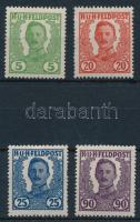 1918 IV. Károly sor 4 db kiadatlan bélyege