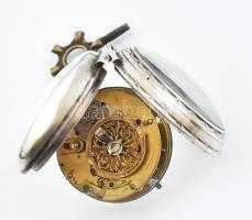 Spindlis ezüst (Ag) tokos zsebóra XIX. sz. első fele. Hibátlan zománc számlappal, kulccsal, működő, ...