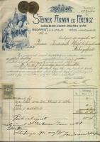 1901 Steiner Ármin dekoratív litho számla / Nice litho invoice