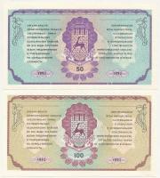 Oroszország 1992. 50R + 100R kincstárjegy T:I,I- 
Russia 1992. 50 Rubles + 100 Rubles exchequer bil...