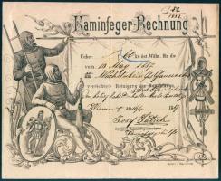 1887 Litho kéményseprő számla /  Litho chimneysweep invoice