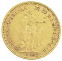 1905KB 10K Au "Ferenc József" Körmöcbánya (3,40g/0.900) T:2
Hungary 1905KB 10 Korona Au &...