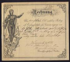 1888 Litho kéményseprő számla /  Litho chimneysweep invoice