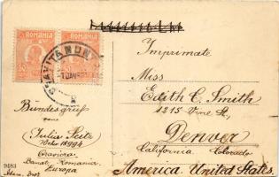 1921 Oravicabánya, Oravica, Oravicza, Oravita; Fő utca, Korona szálloda. 9483. (W.L. ?) / main stree...