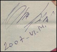 Albert Flórián labdarúgó autográf aláírása újságkivágáson