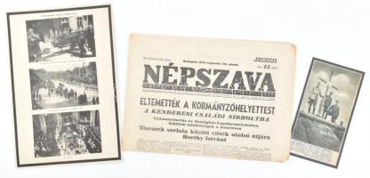 1942 Horthy István haláláról szóló nyomtatványok, 3 db