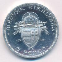 1938. 5P Ag "Szent István" kapszulában T:1- Adamo P8.1
