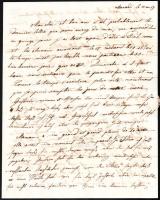 cca 1845 Francia nyelvű levél Vizsolyi Gusztáv főbíró, alispánhoz