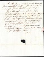 cca 1845 Francia nyelvű levél Vizsolyi Gusztáv főbíró, alispánhoz