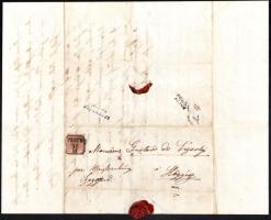 cca 1845 Francia nyelvű levél Vizsolyi Gusztáv főbíró, alispánhoz