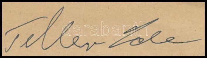 Teller Ede (1908-2003) fizikus autográf aláírása újságkivágáson