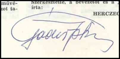 Bortnyik Sándor és Gádor István autográf aláírásai a Kritika 1976/8 számán