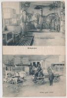 1916 Mikelaka, Mikalaka, Micalaca (Arad), Bőhm szikvízgyára, gyári udvar, munkások / soda factory, factory yard, workers (EK)