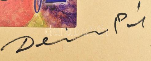 Deim Pál (1932-2016): "Fekete tükör". Akril, vásznazott lemez, jelezve balra lent. Hátolda...