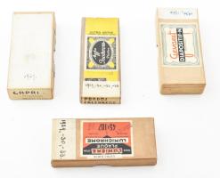 cca 1930-1940 Olaszország látnivalói, 4 doboz sztereó üveglemez pozitív, 4,5×10,5 cm