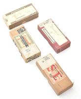 cca 1930-1940 Olaszország látnivalói, 4 doboz sztereó üveglemez pozitív, 4,5×10,5 cm