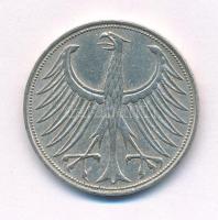 Német Szövetségi Köztársaság 1966F 5J Ag T:2 patina Federal Republic Germany 1966J 5 Mark Ag C:XF pa...