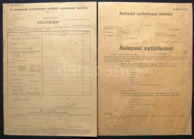 2db kitöltetlen diszkriminatív nyilatkozat a háború időszakából