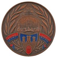 Kiczkó Zoltán (?-?) 1942. 1872-1942 / Kolozsvári Korcsolyázó Egylet részben festett bronz emlékérem, peremén Ludvig gyártói jelzéssel (55mm) T:1- ph.
